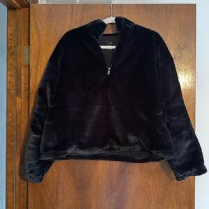 A new day faux fur black quarter zip.